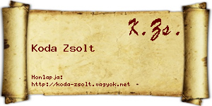 Koda Zsolt névjegykártya